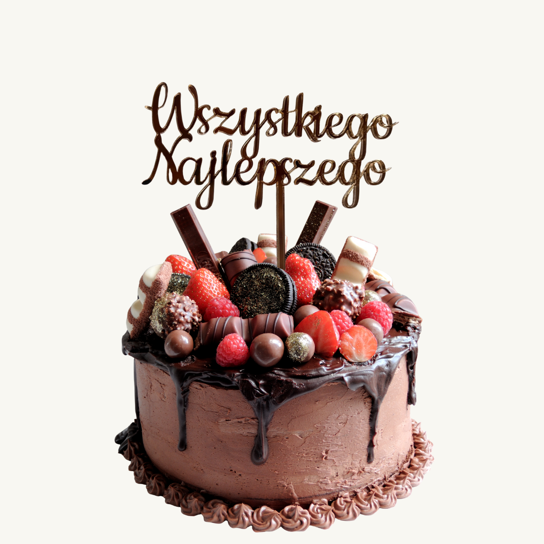 Topper na tort Wszystkiego Najlepszego