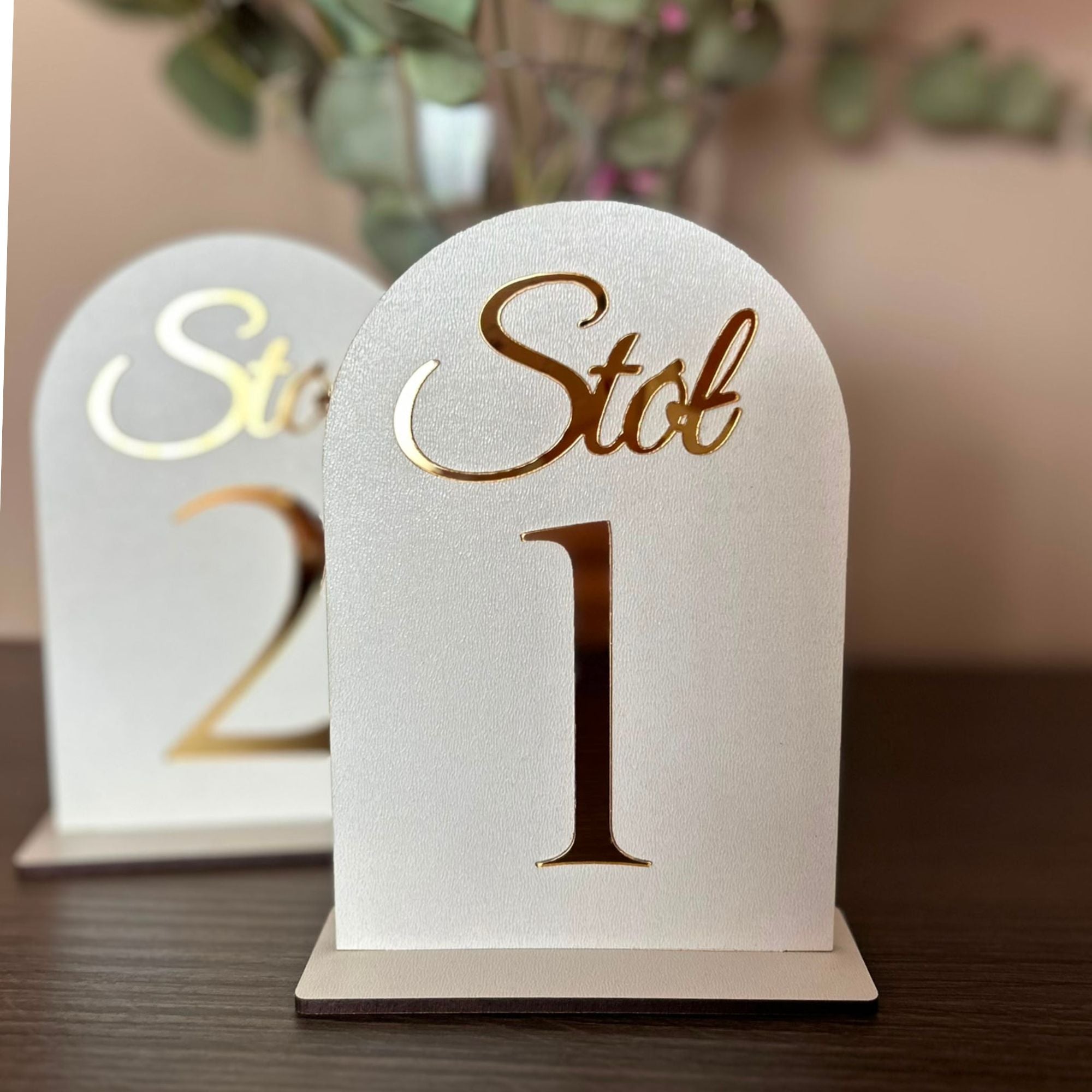 Numerki na stoliki weselne-biało-złote/ wesele/chrzest/komunia/stół weselny
