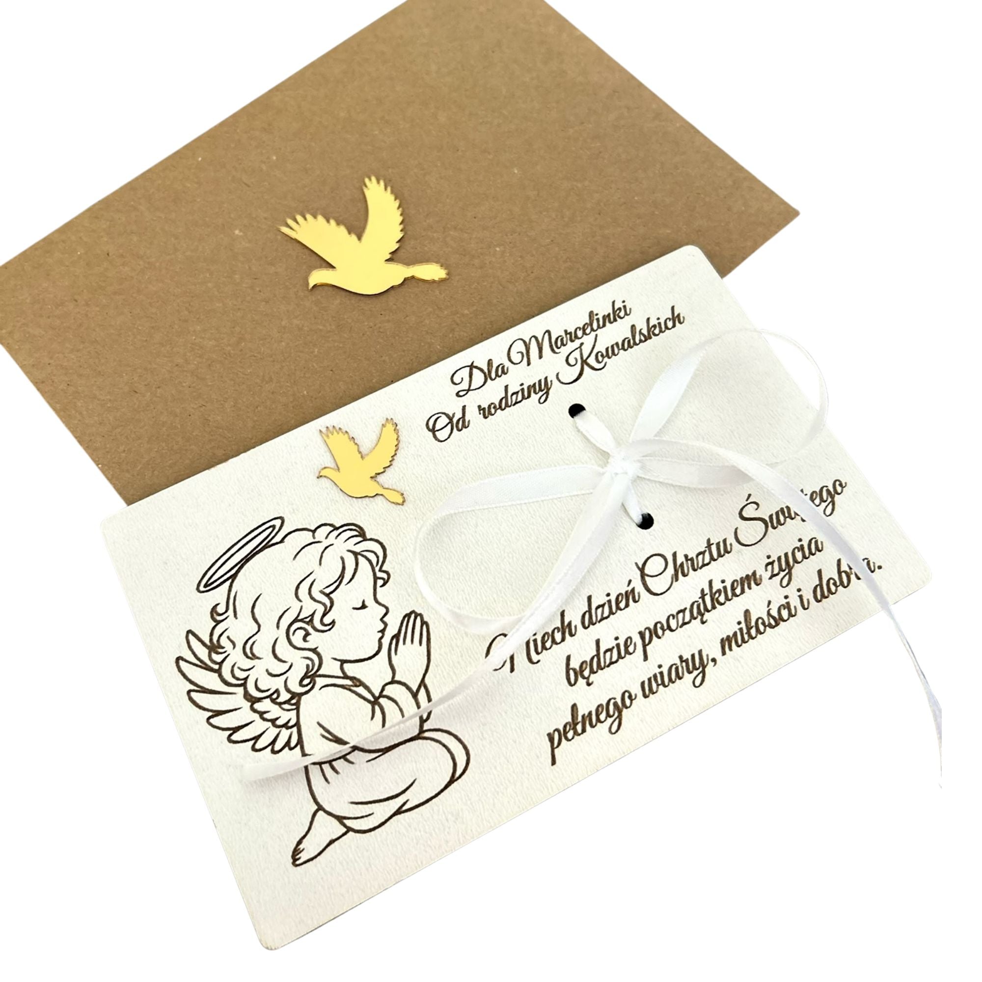 Personalizowana kartka na pieniądze-Chrzest Święty /Roczek gratis koperta