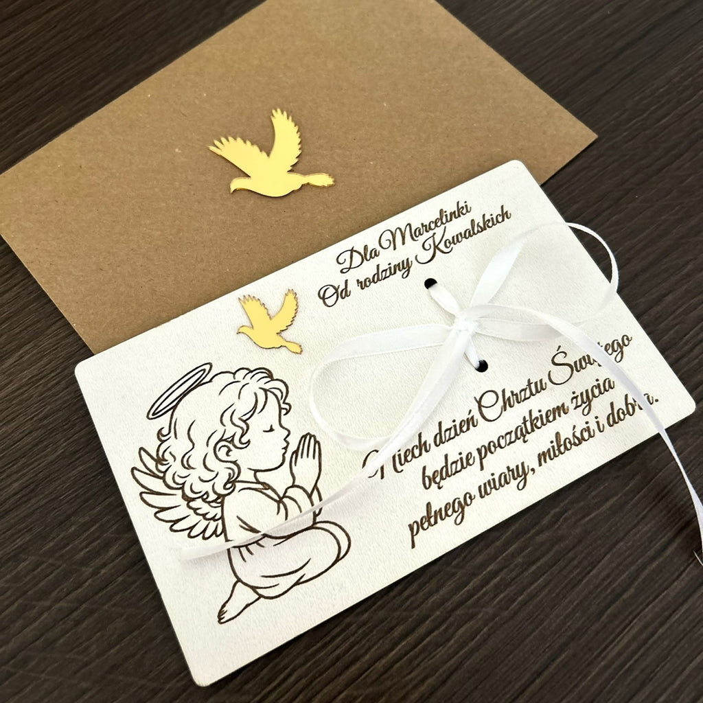 Personalizowana kartka na pieniądze-Chrzest Święty /Roczek gratis koperta
