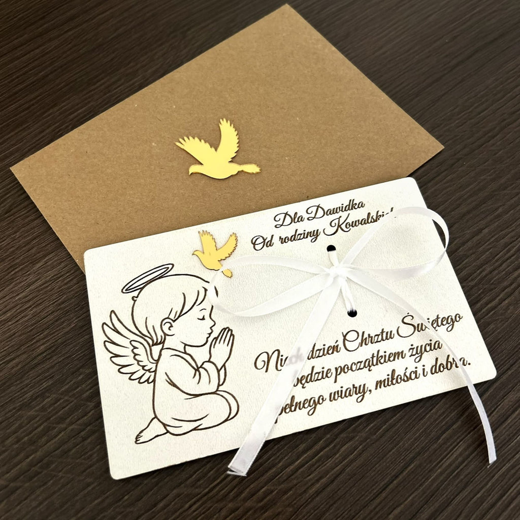 Personalizowana kartka na pieniądze-Chrzest Święty /Roczek gratis koperta