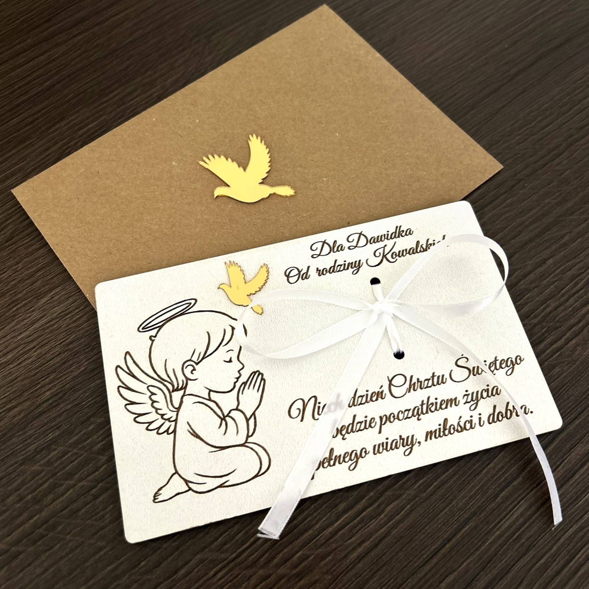 Personalizowana kartka na pieniądze-Chrzest Święty /Roczek gratis koperta