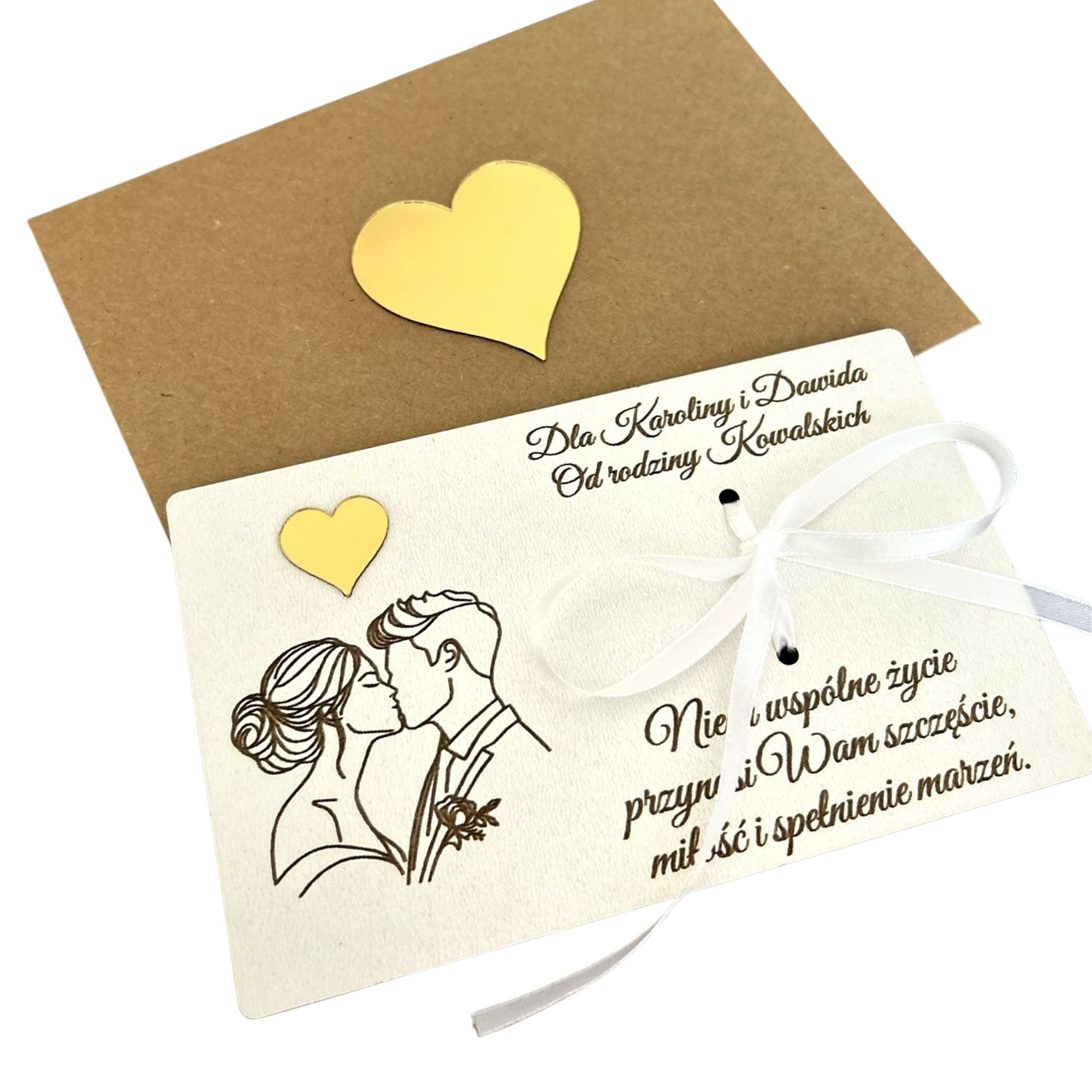 Personalizowana kartka na pieniądze - Ślub / Wesele gratis koperta