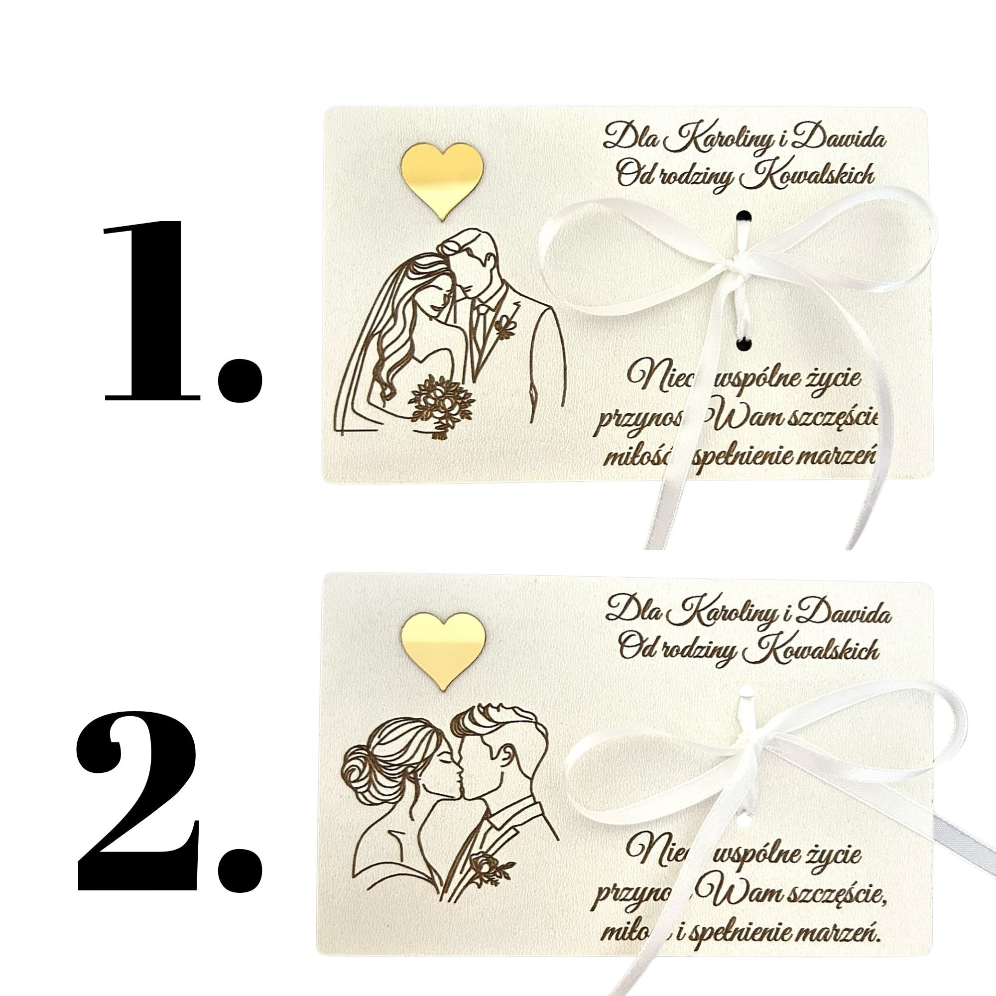 Personalizowana kartka na pieniądze - Ślub / Wesele gratis koperta
