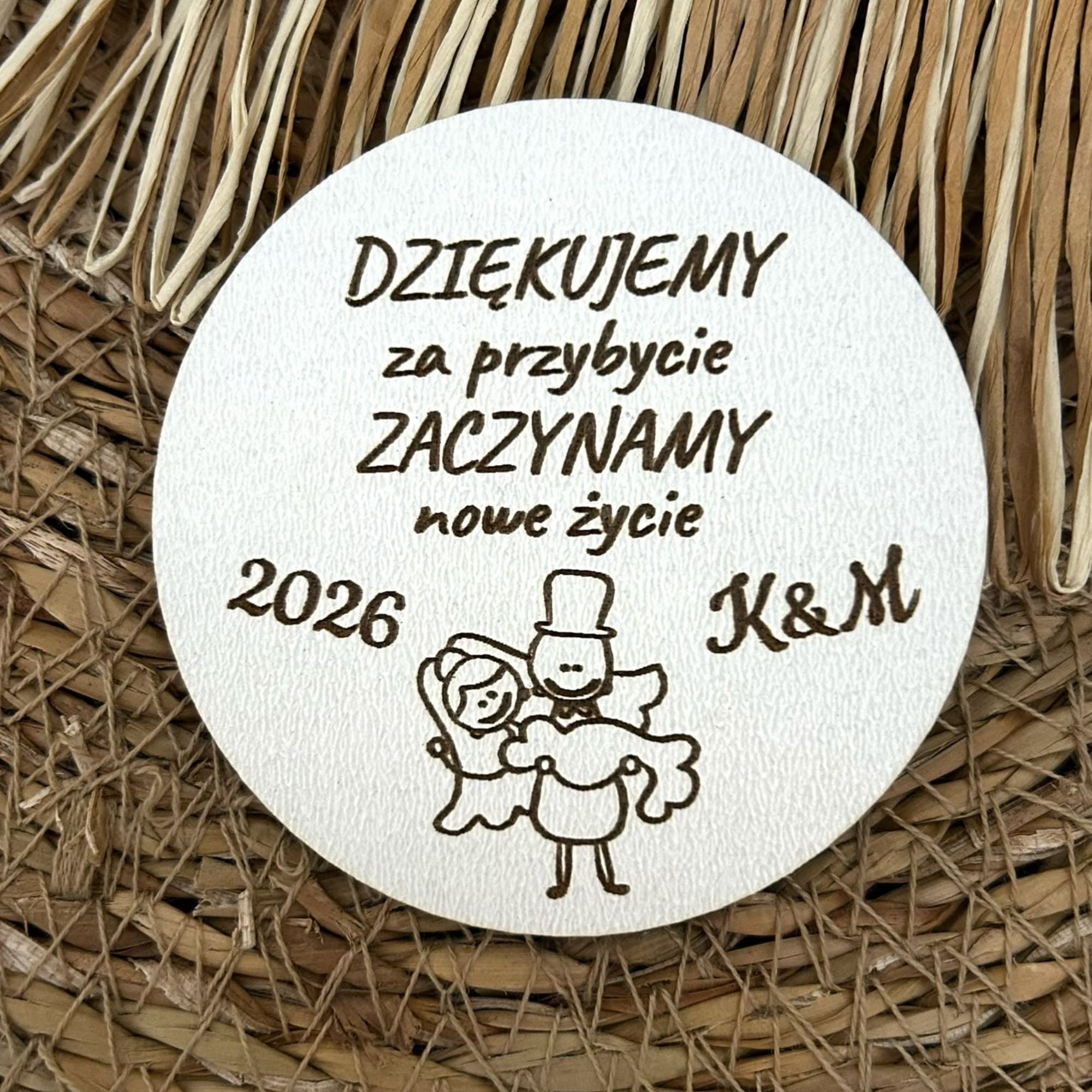 Magnes–Podziękowanie dla Gości Weselnych/ Ślub/Wesele/Grawer/Imiona/Data