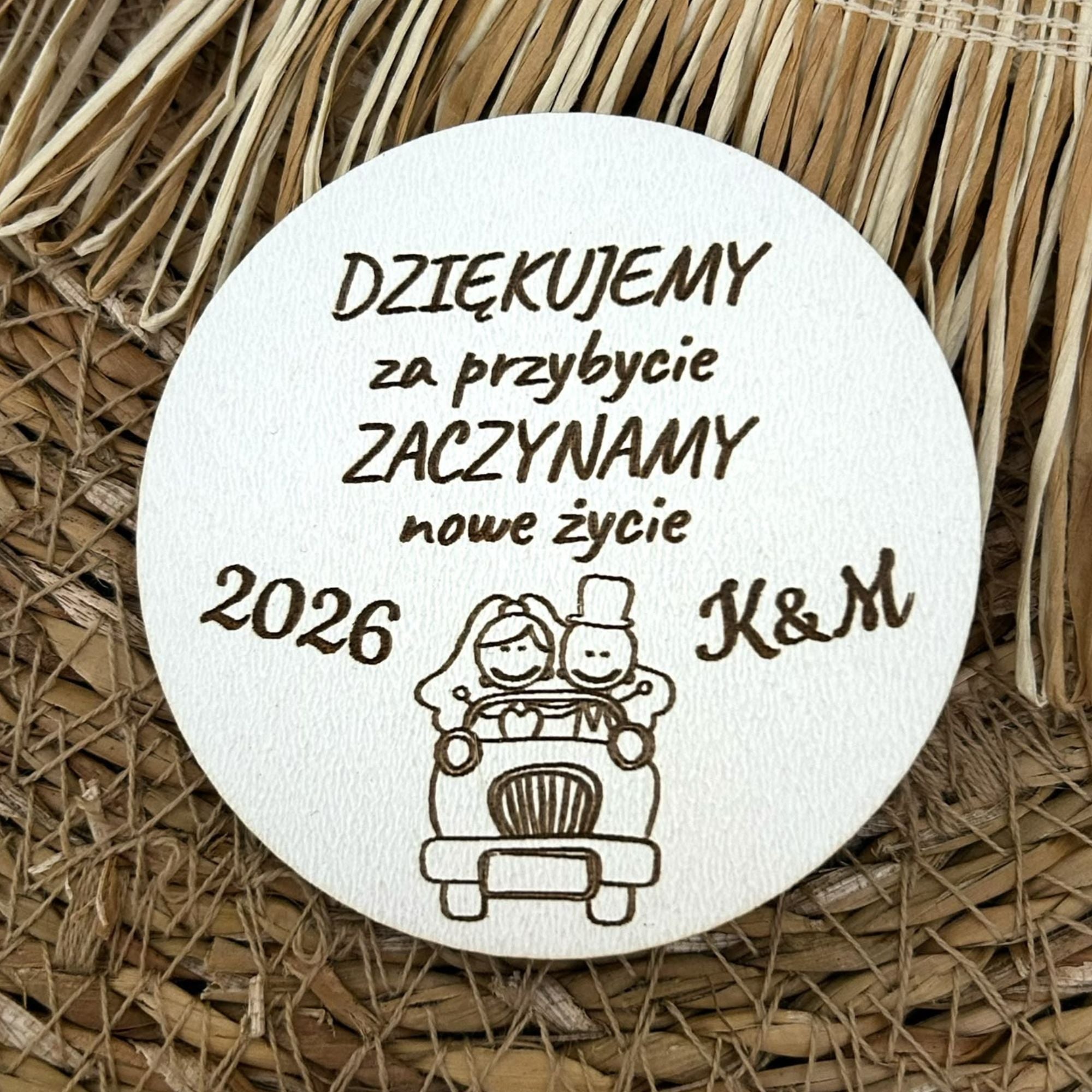 Magnes–Podziękowanie dla Gości Weselnych/ Ślub/Wesele/Grawer/Imiona/Data