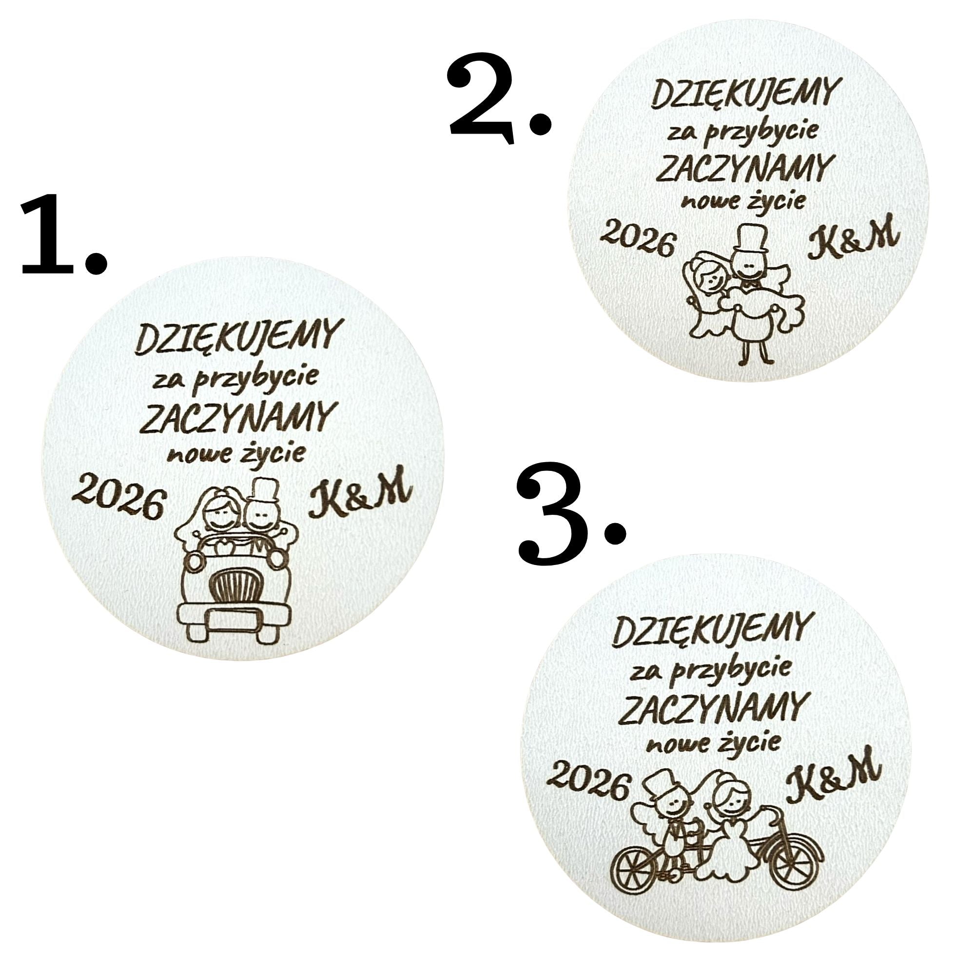 Magnes–Podziękowanie dla Gości Weselnych/ Ślub/Wesele/Grawer/Imiona/Data