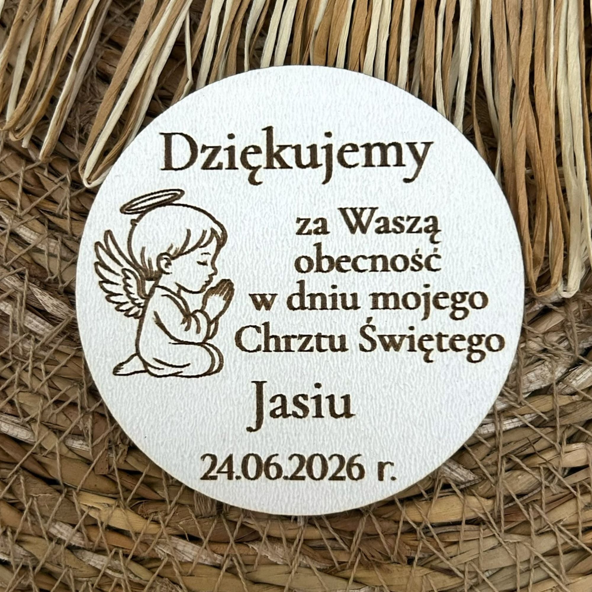 Magnes na Chrzest Święty - Podziękowanie dla Gości/Personalizacja/Prezent
