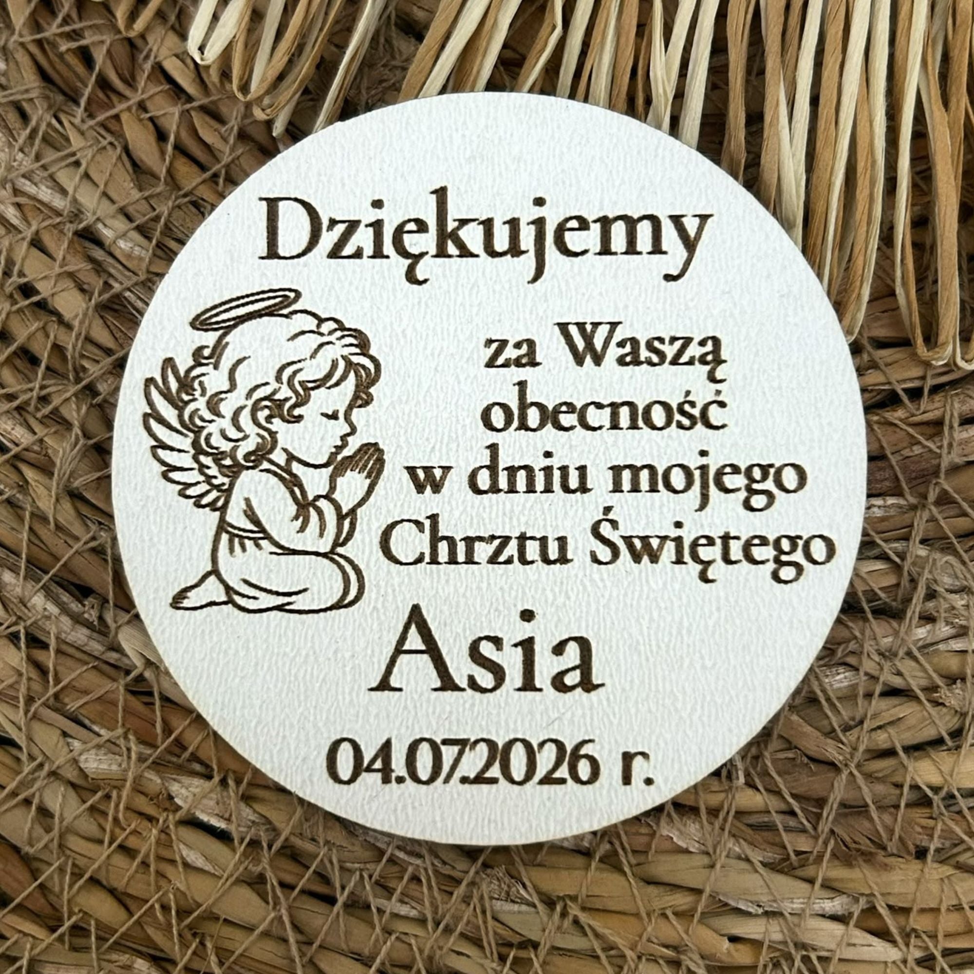 Magnes na Chrzest Święty - Podziękowanie dla Gości/Personalizacja/Prezent
