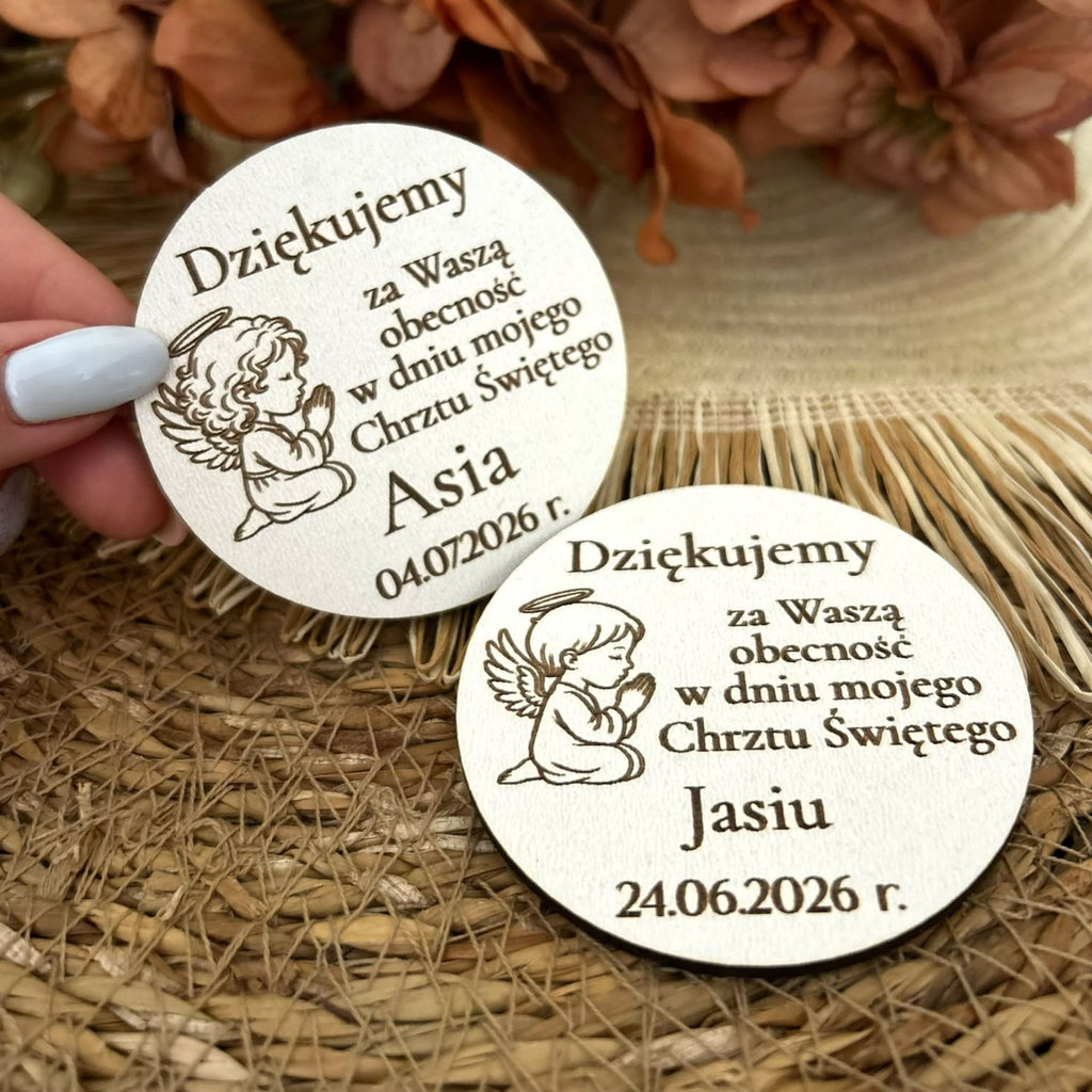 Magnes na Chrzest Święty - Podziękowanie dla Gości/Personalizacja/Prezent