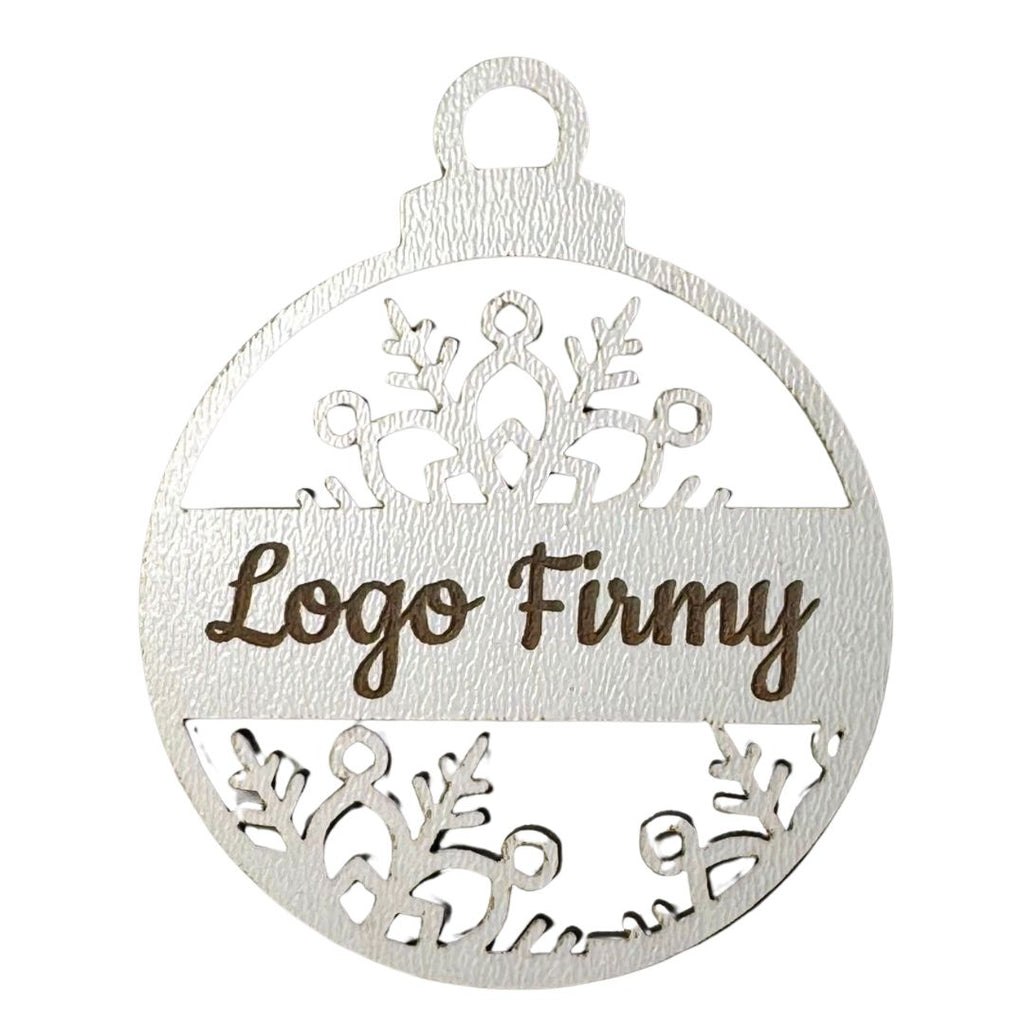 Bombka BIAŁA- LOGO firmy elegancki prezent REKLAMA dla klientów na choinkę