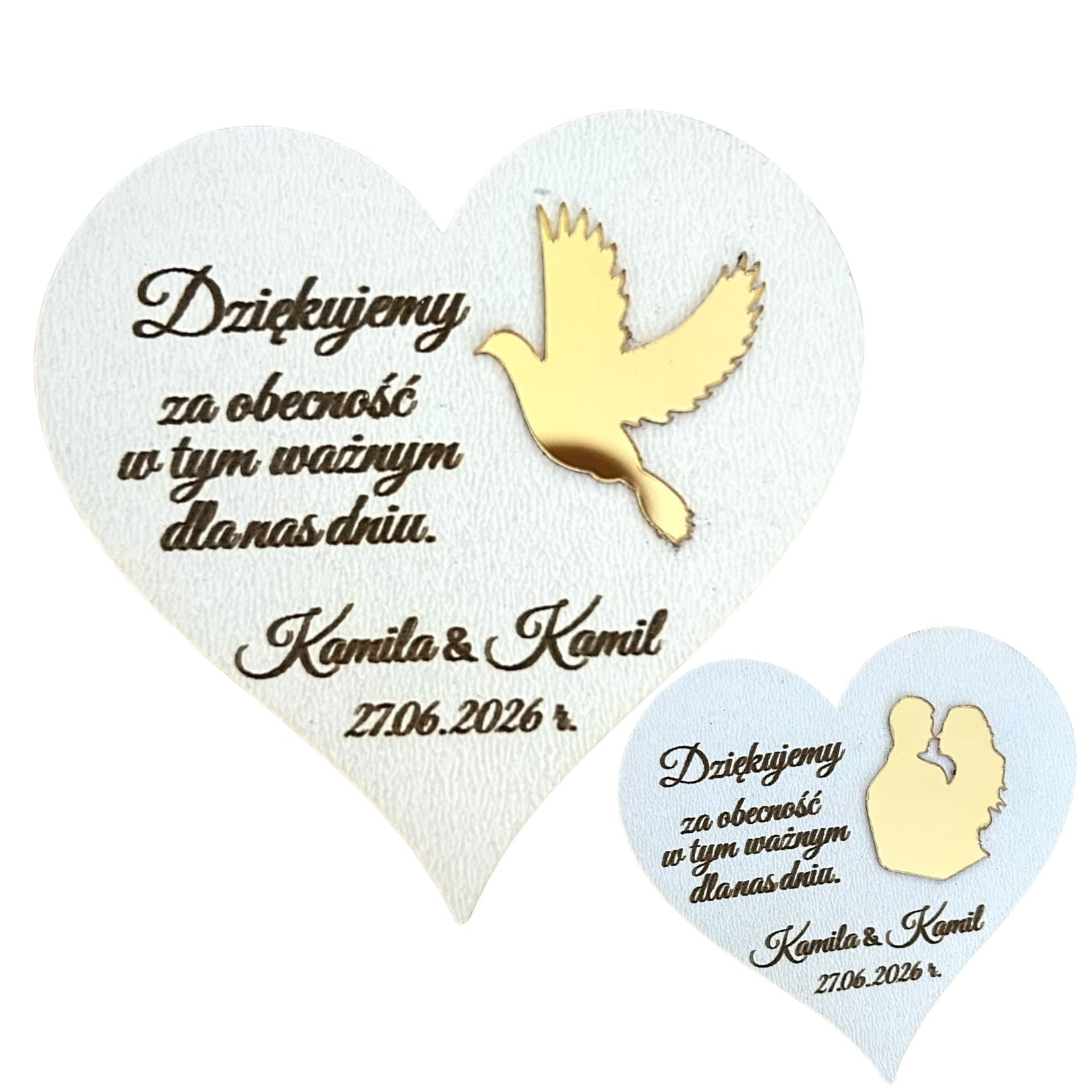 Magnes–Podziękowanie dla Gości Weselnych/ Ślub/Wesele/Grawer/Imiona