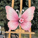 Motyl dekoracja urodzinowa HDF druk UV 48x45 cm różowy dla dzieci na ściankę