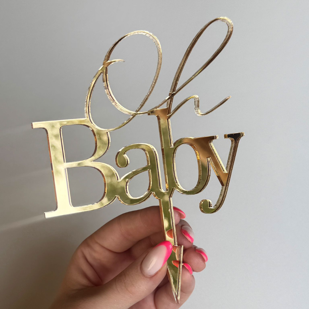 Topper na tort „Oh Baby”- Baby Shower