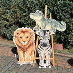Dekoracje urodzinowe SAFARI lew zebra krokodyl HDF druk UV na ściankę