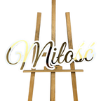 Napis „MIŁOŚĆ” na ściankę weselną, ozdobną, balonową - złoty/Ślub Deko 66cm x 25cm