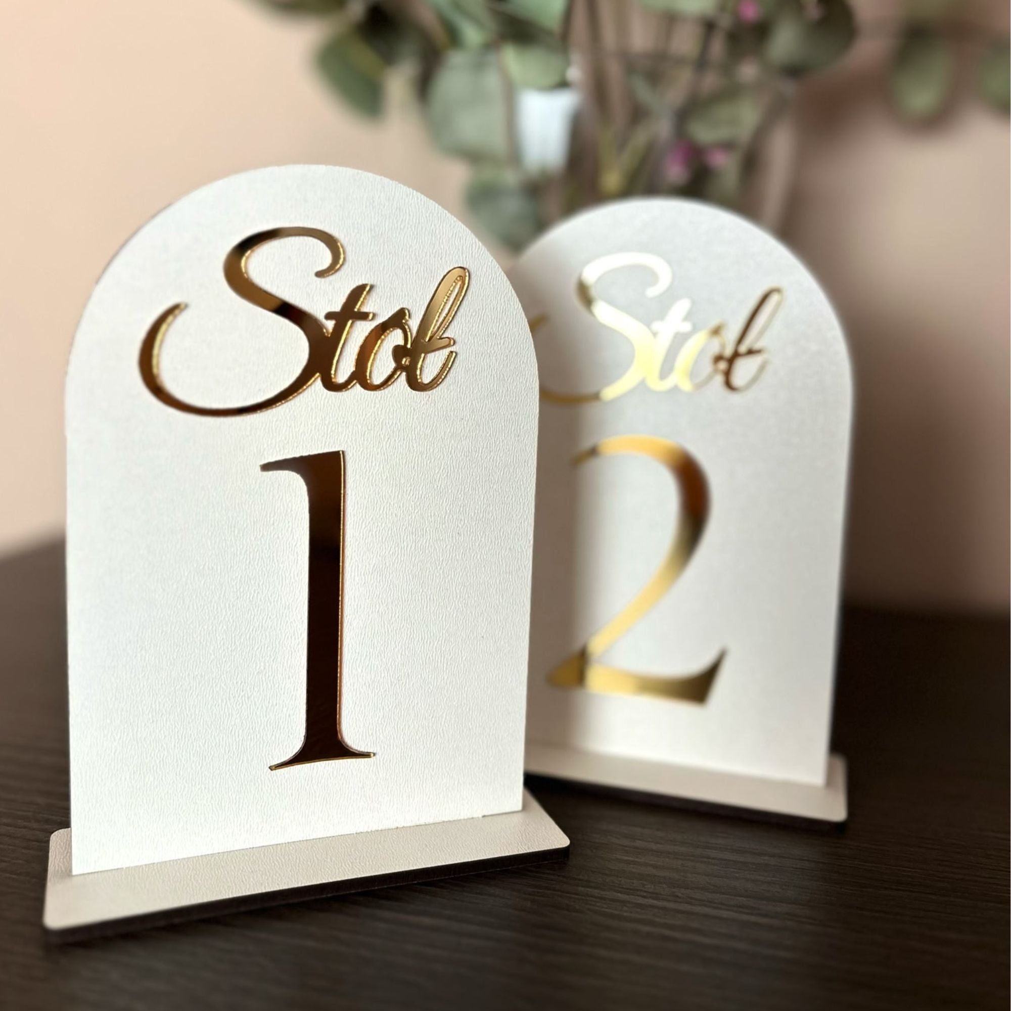 Numerki na stoliki weselne-biało-złote/ wesele/chrzest/komunia/stół weselny