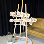 Witajcie w naszej bajce - napis drewniany