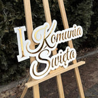 I Komunia Święta - Złoty napis plexi