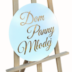 Tablica powitalna koło – "Dom Panny Młodej/Pana Młodego"