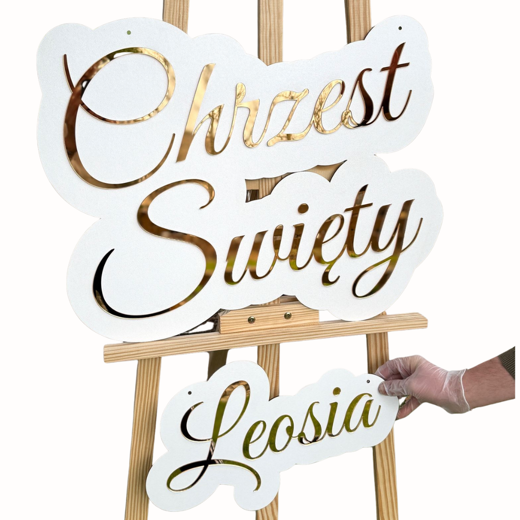 Zestaw-napis Chrzest Święty + Imię Dziecka