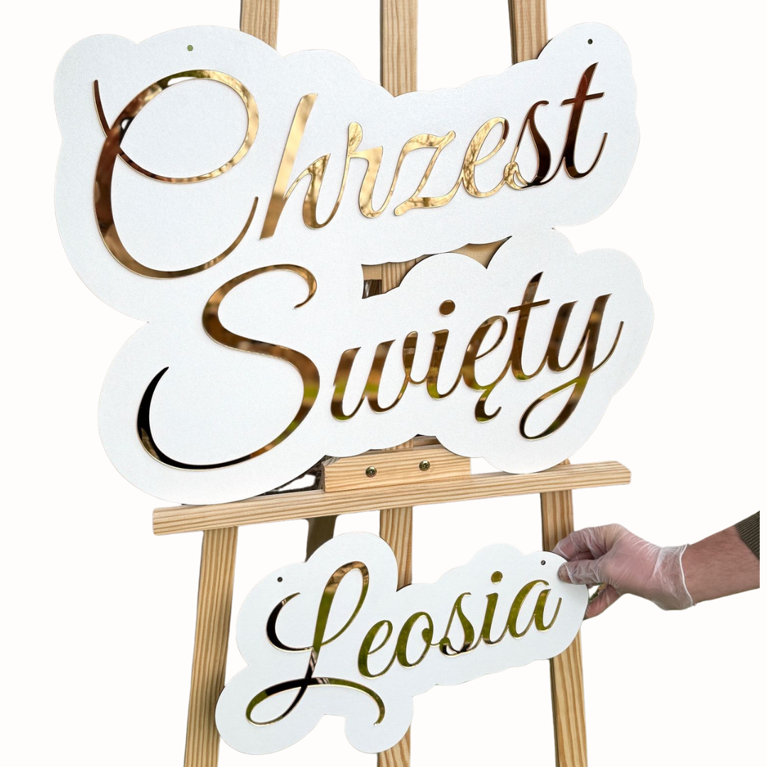 Zestaw-napis Chrzest Święty + Imię Dziecka