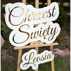 Zestaw-napis Chrzest Święty + Imię Dziecka