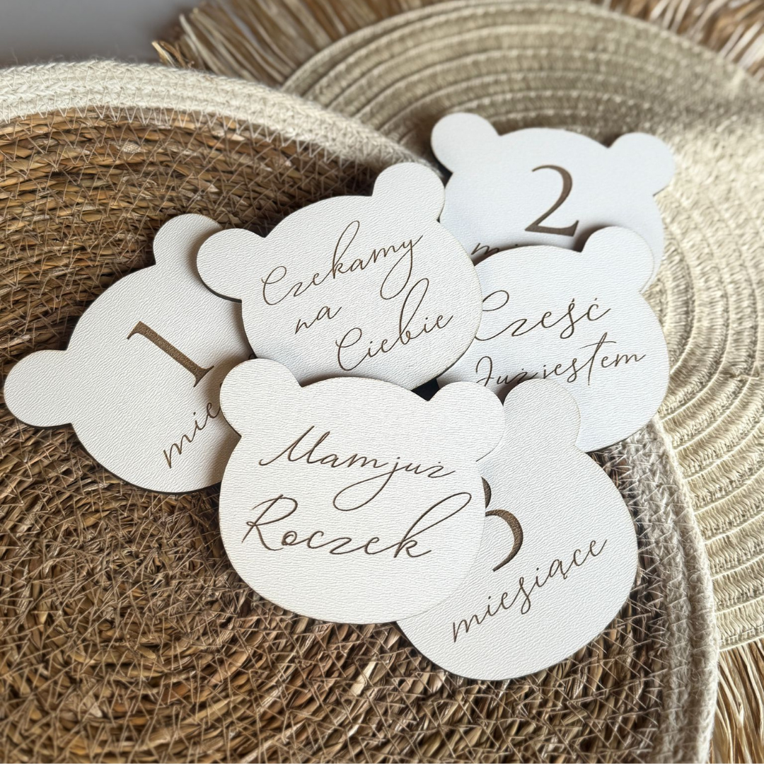 Karty tabliczki do zdjęć z miesiącami MIŚ - 15 tabliczek